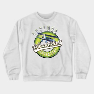 Wonderlust explore adventure logo. Crewneck Sweatshirt